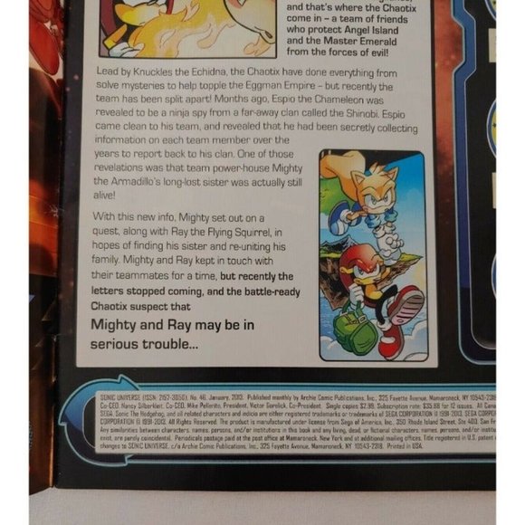 Sonic Universe Comic Book Issue #46, Chaotix Quest Part 1 of 4 Signed Issue - Picture 9 of 11
